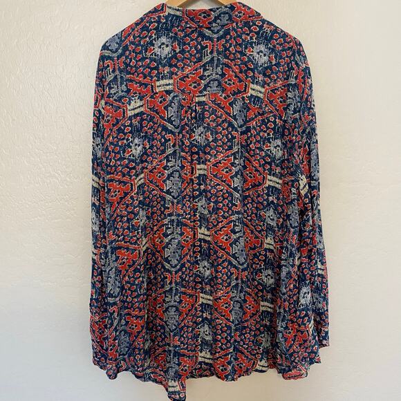 Pilcro Anthropologie Leilani Button Up Top Blouse Womens Size 3X Boho Western - Picture 2 of 4
